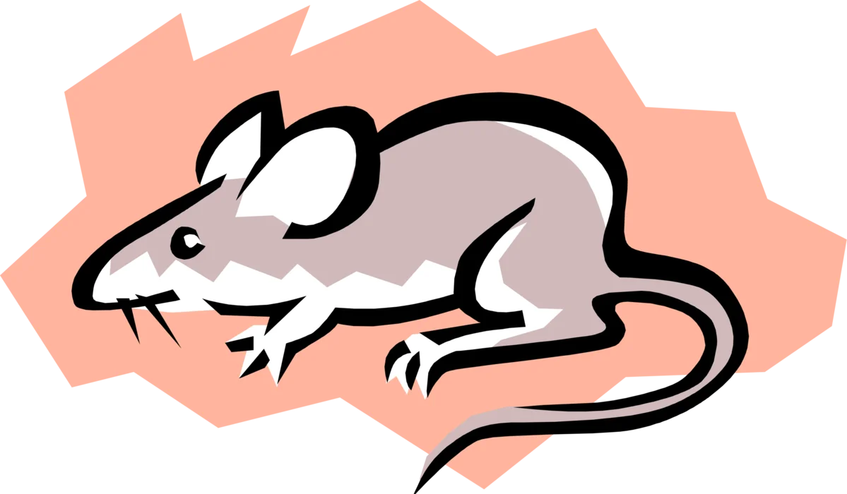 Minimalist Gray and White Stylized Mouse Clipart Illustration Design