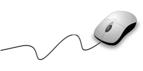 Minimalist Gray Computer Mouse Clipart with Curving Cord Illustration
