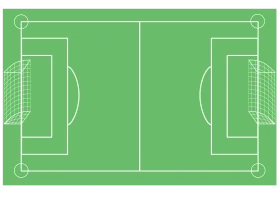 Minimalist Green Soccer Field Clipart Vector Illustration Layout