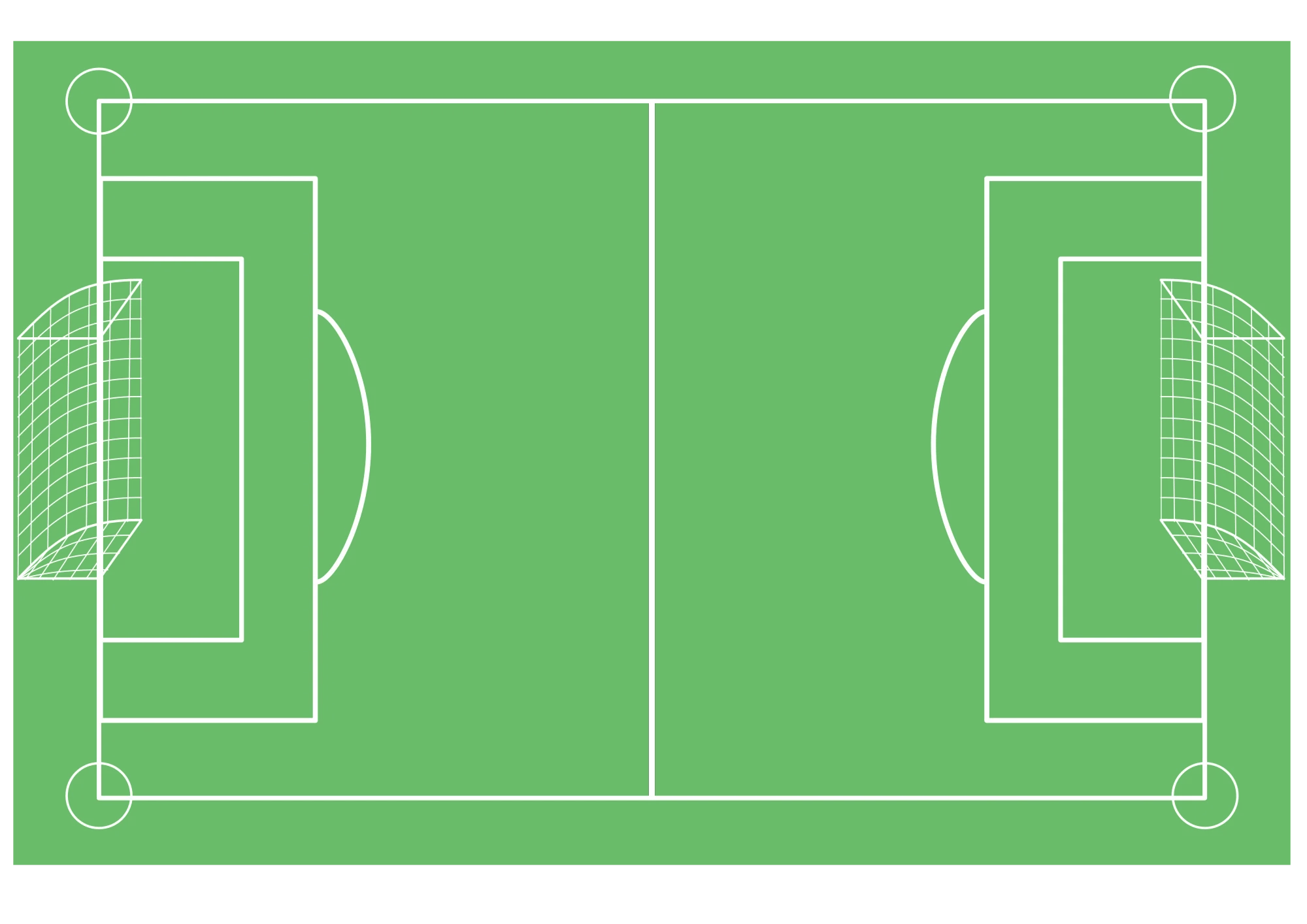 Minimalist Green Soccer Field Clipart Vector Illustration Layout