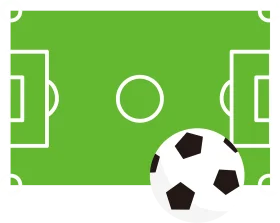 Minimalist Soccer Field Clipart Design with Classic Black and White Football