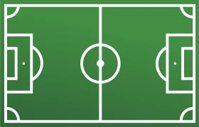 Minimalist Soccer Field Clipart Illustration with Clean Geometric Design