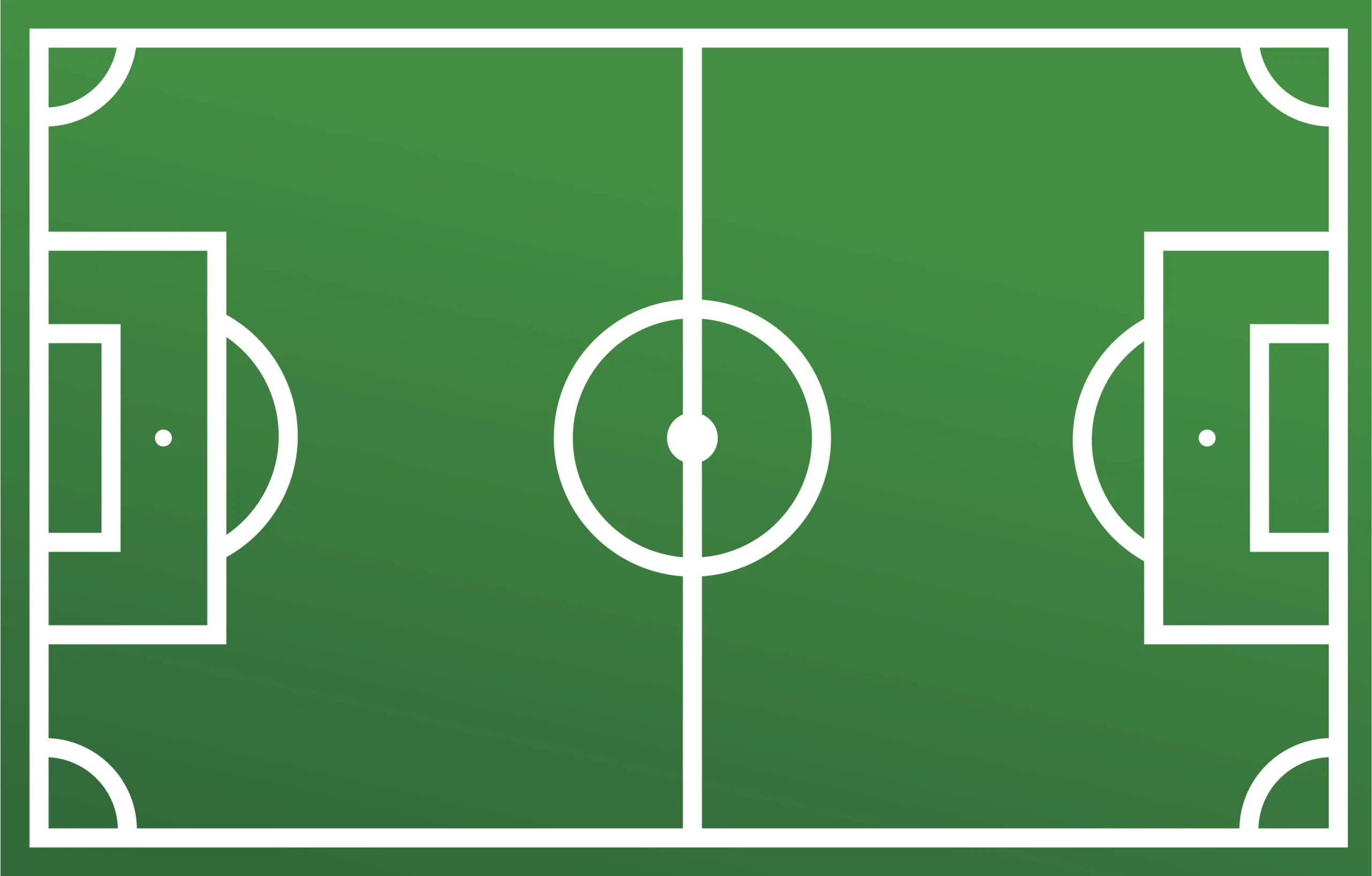 Minimalist Soccer Field Clipart Illustration with Clean Geometric Design
