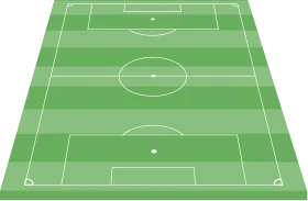 Minimalist Soccer Field Clipart with Tactical Line Markings and Zones