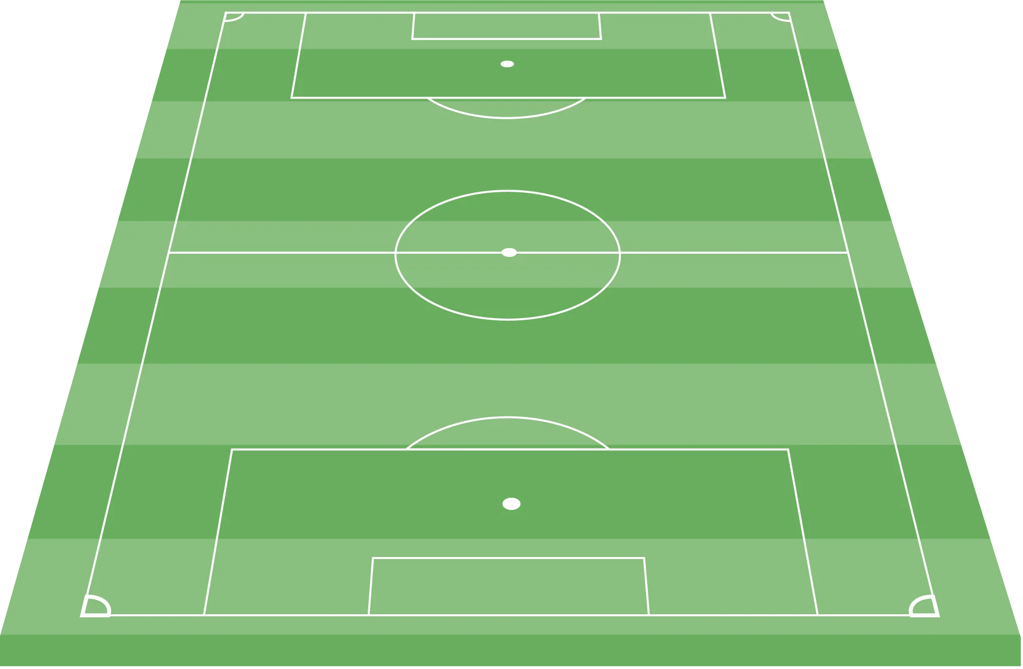 Minimalist Soccer Field Clipart with Tactical Line Markings and Zones