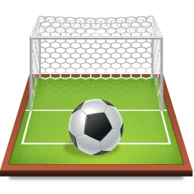 Minimalist Soccer Goal and Football Clipart Illustration with Detailed Perspective