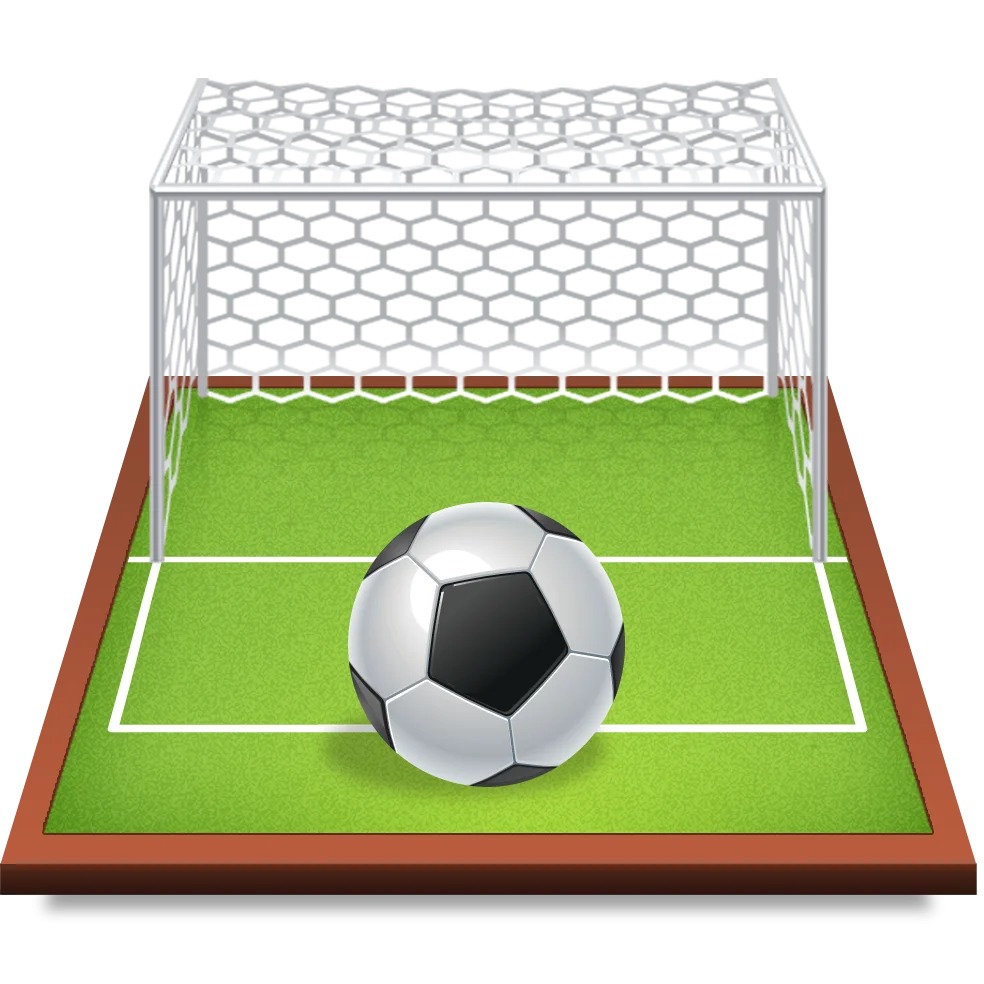 Minimalist Soccer Goal and Football Clipart Illustration with Detailed Perspective
