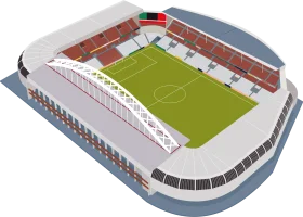 Modern Football Stadium Architectural Clipart Illustration with Grandstand Sections