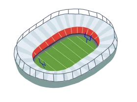 Modern Sports Stadium Football Field Isometric Clipart Design Illustration