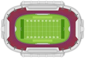 Overhead Stadium Layout Architectural Clipart with Football Field Design