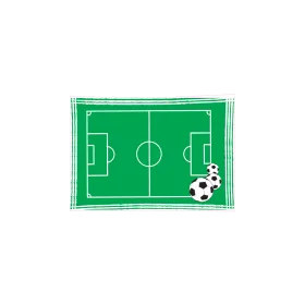 Simplified Soccer Field Clipart with Black and White Football Illustration