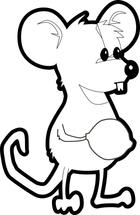 Whimsical Cartoon Mouse Clipart: Adorable Rodent Character with Playful Expression