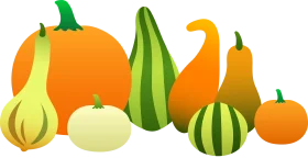 Whimsical Harvest Symphony: Charming Gourd and Pumpkin Clipart Collection