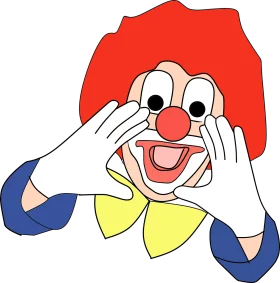 Cheerful Clown Clipart with Playful Expression and Bright Cartoon Style