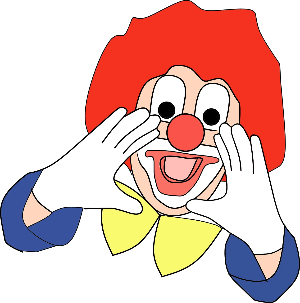 Cheerful Clown Clipart with Playful Expression and Bright Cartoon Style