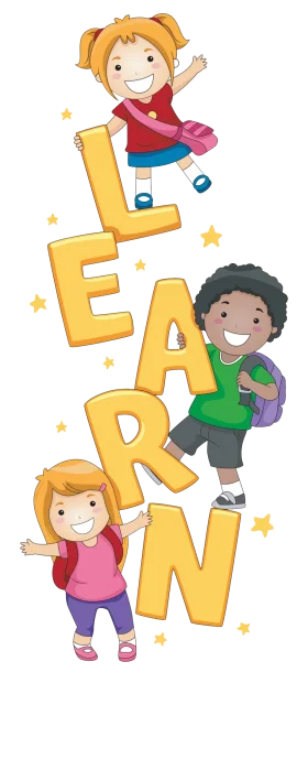 Children Learning Together: Playful Educational Clipart Illustration