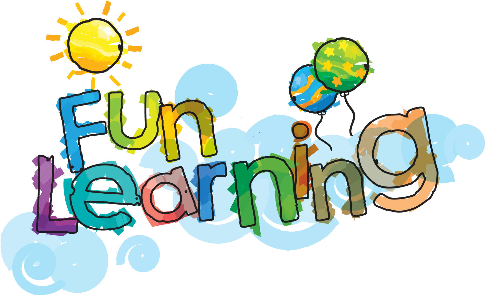 Colorful Fun Learning Clipart Design with Playful Educational Typography