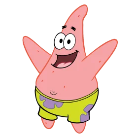 Patrick Star: Adorable and Goofy SpongeBob SquarePants Cartoon Clipart Illustration