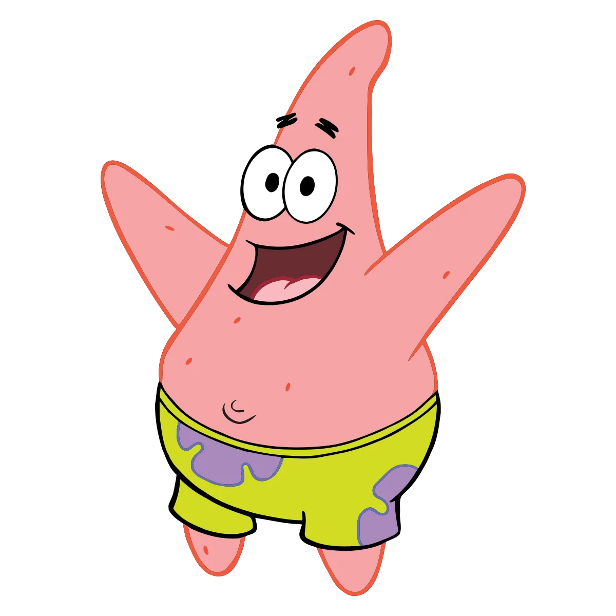 Patrick Star: Adorable and Goofy SpongeBob SquarePants Cartoon Clipart Illustration