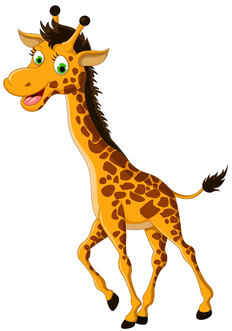 Cheerful Cartoon Giraffe Clipart: A Playful Safari Adventure in Illustration