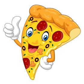 Cheerful Pepperoni Pizza Slice Clipart: A Cartoon Character with Personality