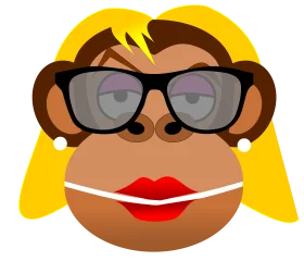 Funky Monkey Business: A Chic Sunglasses-Wearing Primate Clipart Sensation