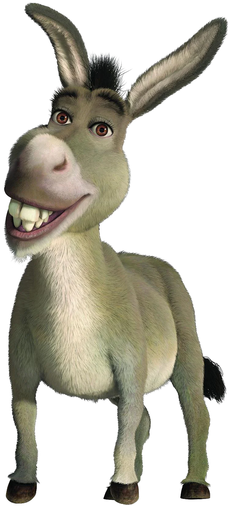 Hilarious Animated Donkey Clipart with Exaggerated Grin and Expressive Features