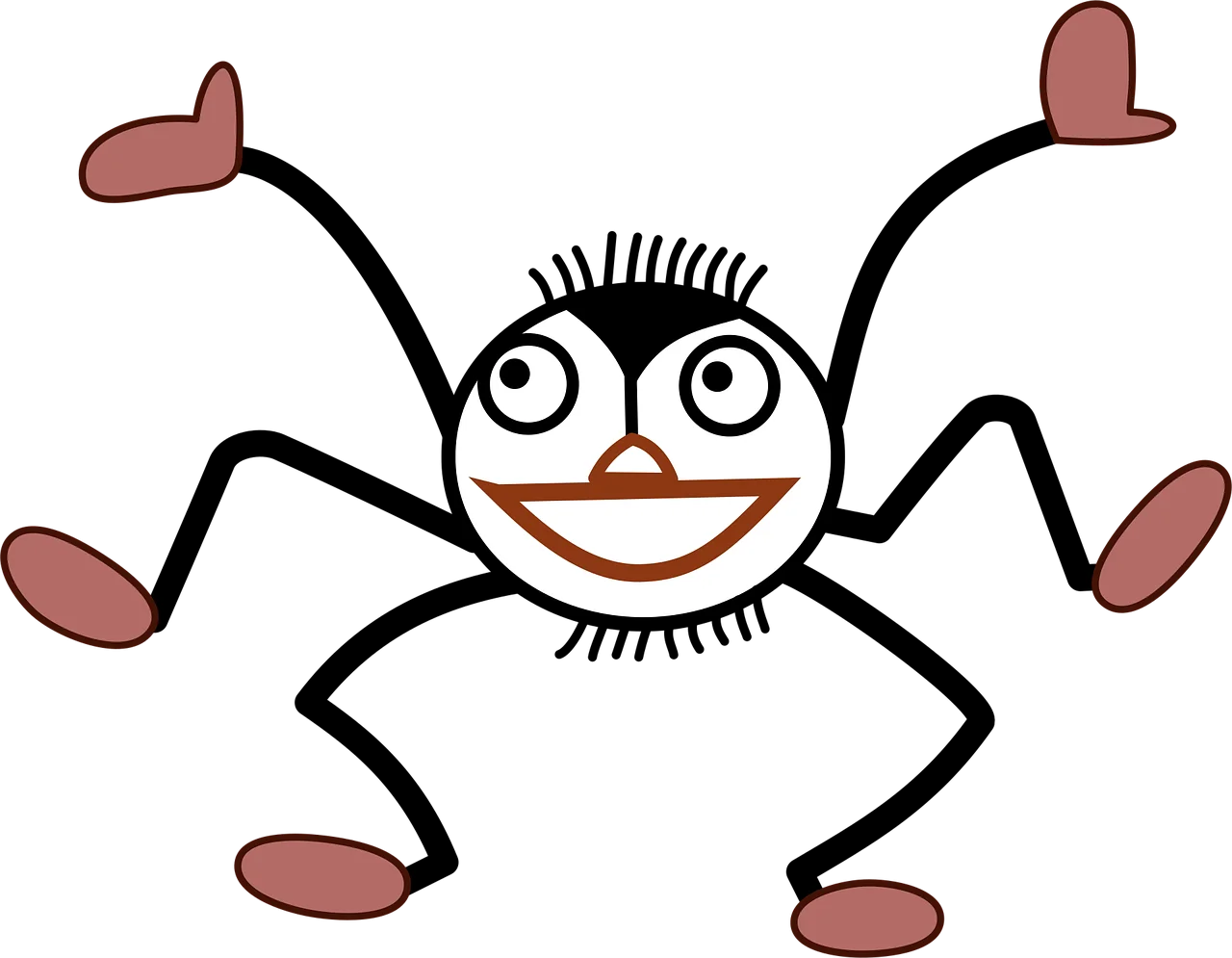 Whimsical Stick Figure Clipart with Playful Multi-Limbed Cartoon Character Design