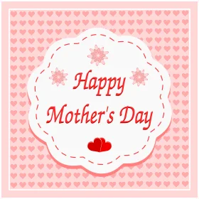 Delightful Pink Hearts Mother's Day Celebration Clipart Design