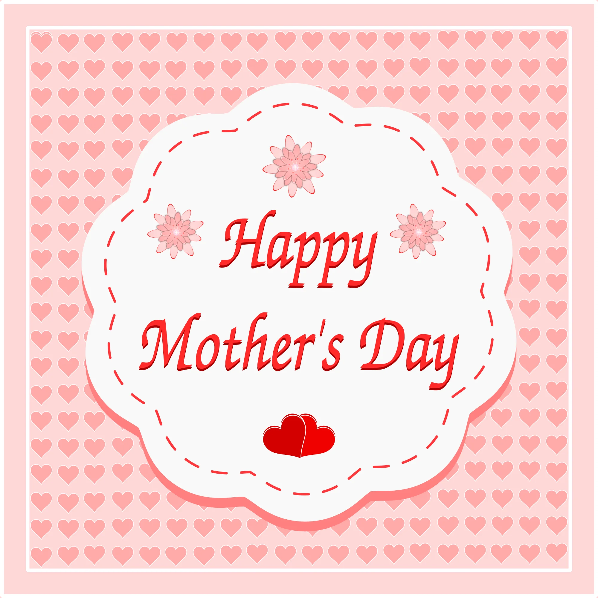 Delightful Pink Hearts Mother's Day Celebration Clipart Design