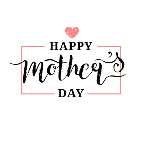 Elegant Handwritten Mother's Day Clipart with Soft Pink Heart Design