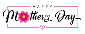 Elegant Pink Floral Happy Mother's Day Clipart Design with Stylish Typography
