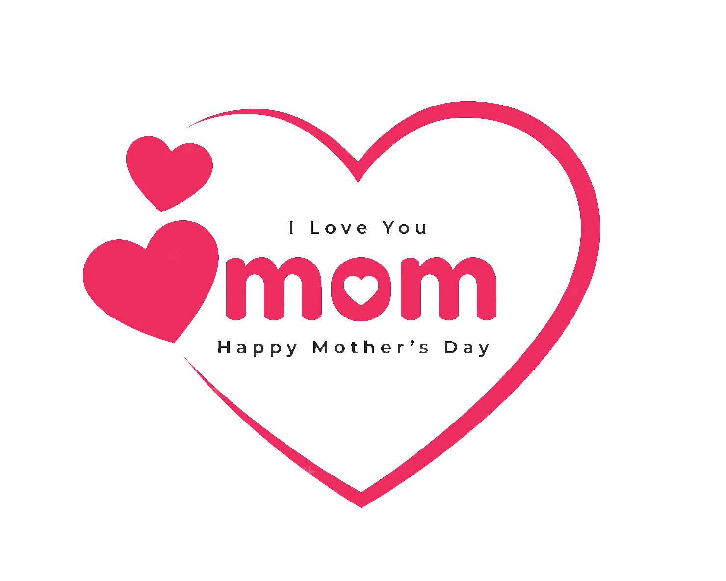 Heartfelt Love for Mom: A Charming Mother's Day Celebration Clipart Design