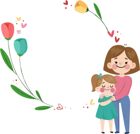 Heartwarming Mother's Day Clipart Illustration of Maternal Love and Affection