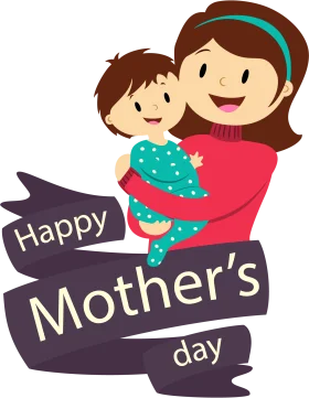 Heartwarming Mother's Day Clipart Illustration of Parent and Child Embracing