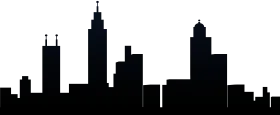 Urban Silhouette Skyline Clipart: Minimalist City Landscape Outline Design