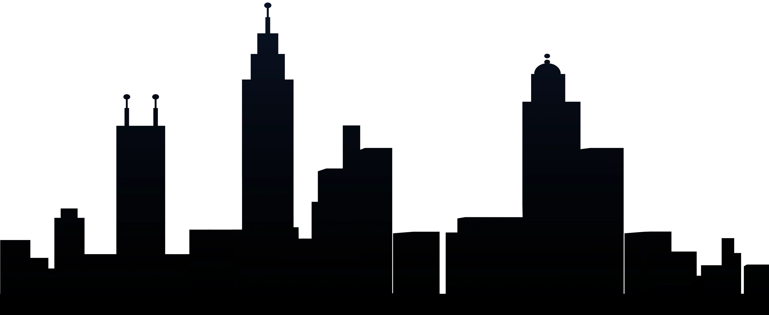 Urban Silhouette Skyline Clipart: Minimalist City Landscape Outline Design