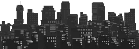 Urban Skyline Silhouette Clipart: A Monochromatic Metropolis Landscape Design