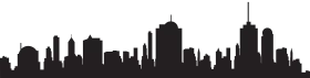 Urban Skyline Silhouette Clipart: Architectural Cityscape Landscape Design