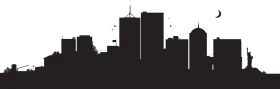 Urban Skyline Silhouette Minimalist City Landscape Clipart Design