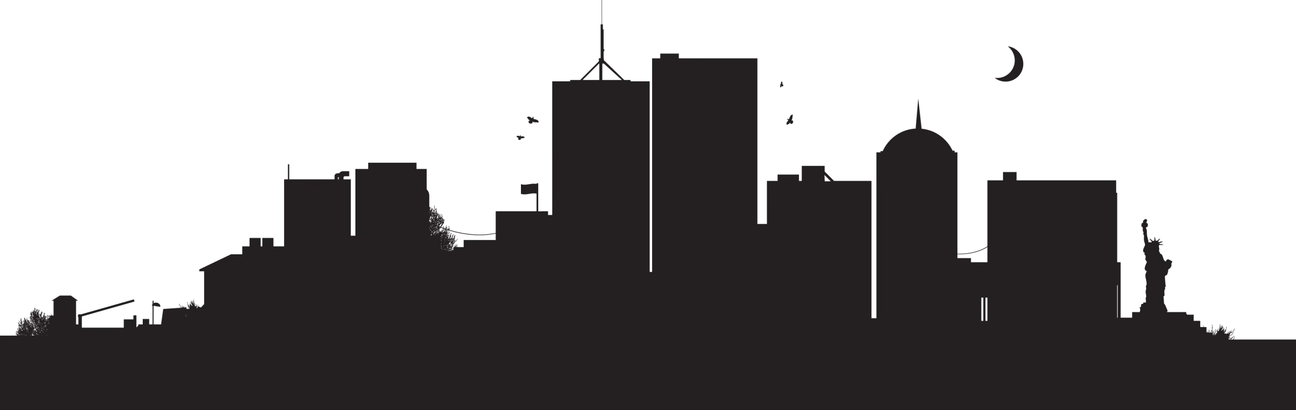 Urban Skyline Silhouette Minimalist City Landscape Clipart Design