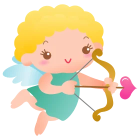 Adorable Whimsical Cupid Clipart with Heart Arrow and Playful Design