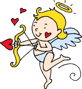 Whimsical Cupid Clipart: Adorable Winged Archer Spreading Love's Sweet Magic