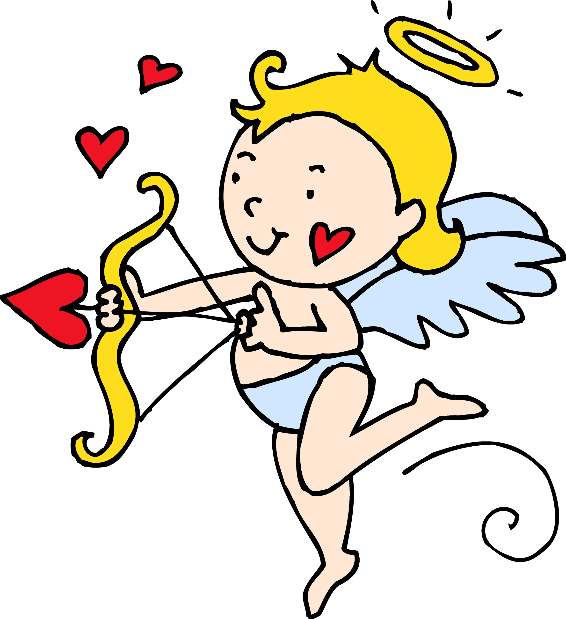 Whimsical Cupid Clipart: Adorable Winged Archer Spreading Love's Sweet Magic