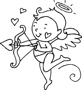 Adorable Cupid Clipart: Whimsical Love Arrow Aiming with Playful Charm