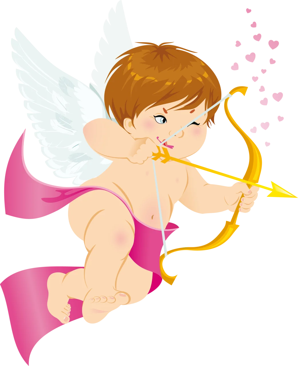Whimsical Cupid Clipart - Adorable Love Messenger with Bow and Arrow