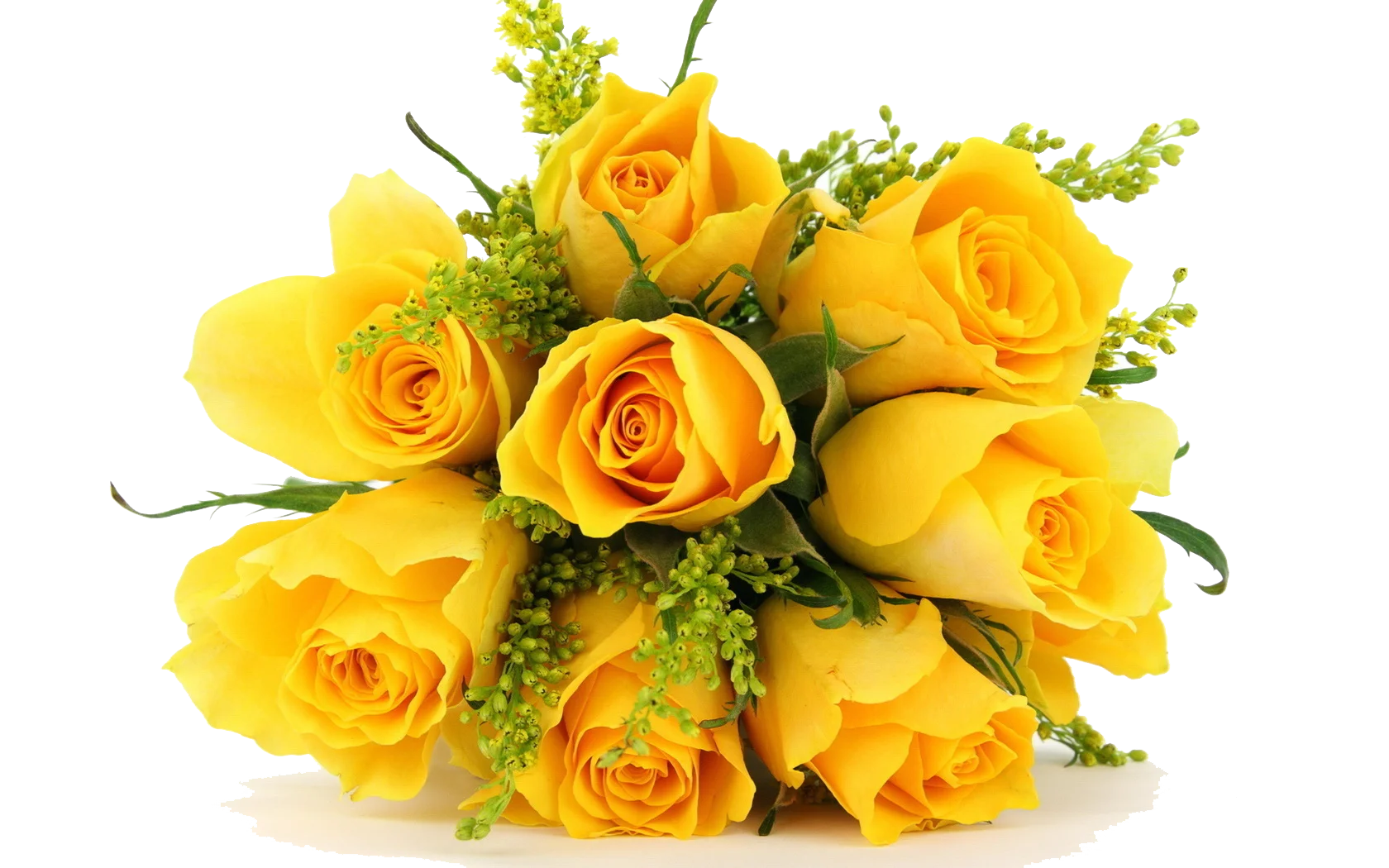 Radiant Sunshine Yellow Roses Clipart Bouquet with Delicate Greenery Accents
