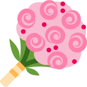 Whimsical Pink Swirling Roses Bouquet Elegant Floral Clipart Design