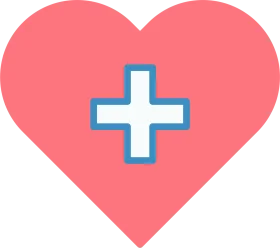 Compassionate Healthcare Symbol: A Heartfelt Medical Cross Clipart Design