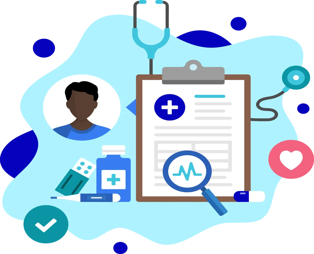 Comprehensive Digital Healthcare Services and Medical Consultation Clipart Illustration